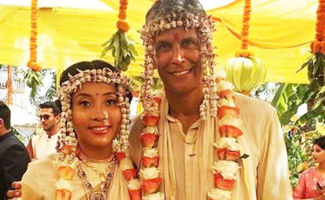 Actor Milind Soman ties the knot with Ankita Konwar - Sakshi