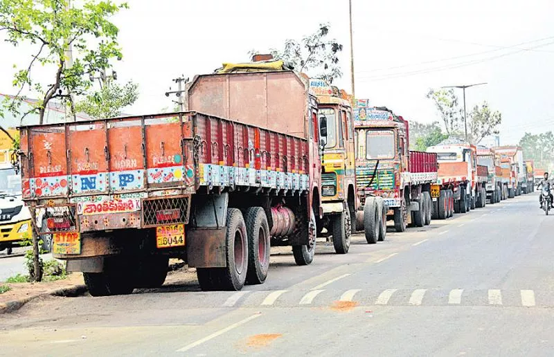 30 percent Lorries are in sheds itself - Sakshi