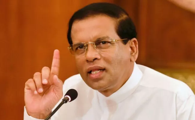 Srilanka President Sirisena Party to Support No-Confidence Motion Against PM - Sakshi