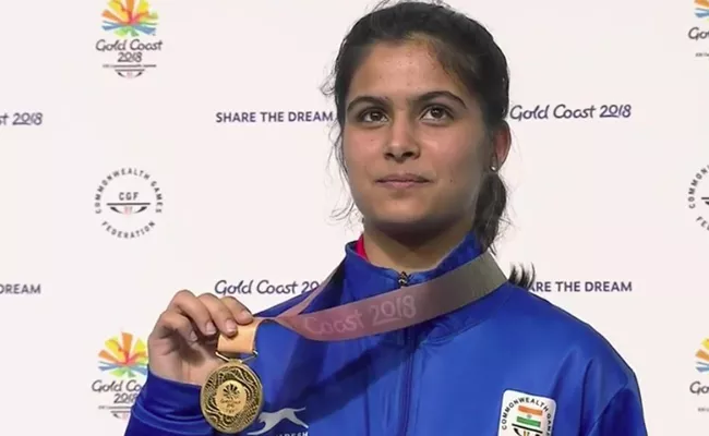 Manu Bhaker win gold in Air Pistol Silver for Heena in CWG - Sakshi