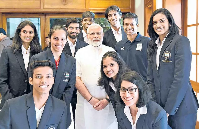  PM interaction with Medal Winners of the Commonwealth Games - Sakshi