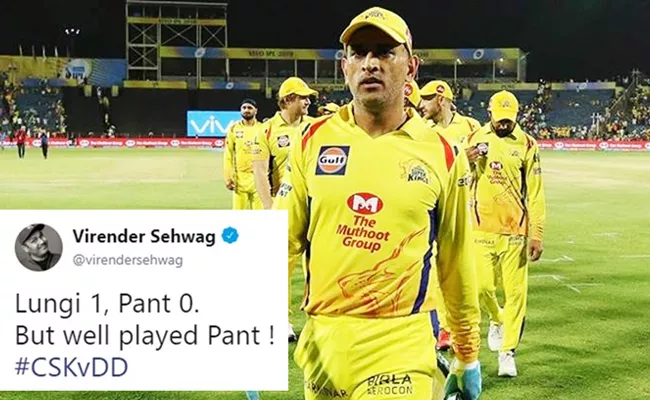 Sehwag Funny Tweet On CSK Win Over DD - Sakshi