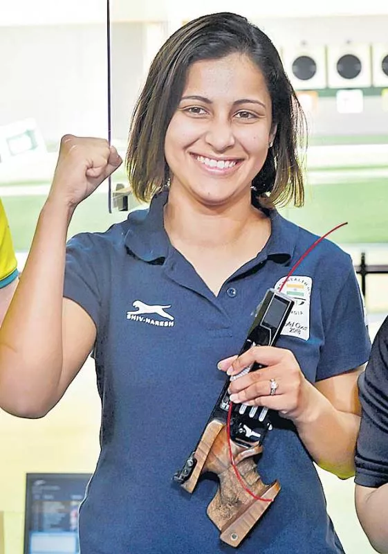 Heena Sidhu wins gold in 10-metre air pistol event  - Sakshi