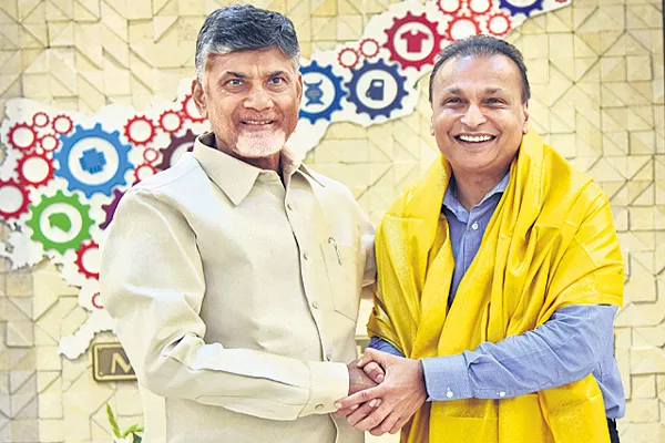 Anil Ambani meeting with CM Chandrababu - Sakshi