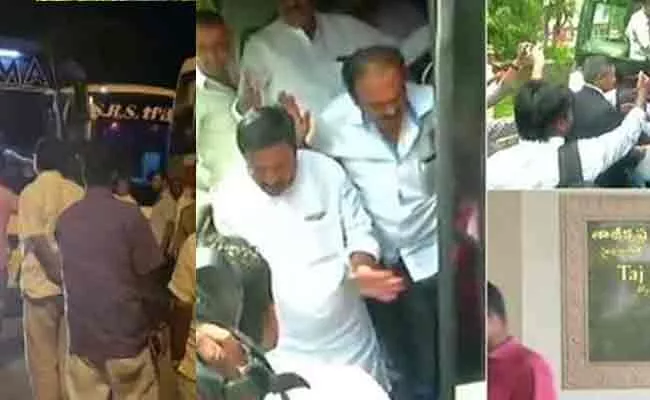 High Drama on Congress-JDS MLAs Reached to Hyderabad - Sakshi