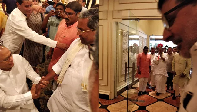 Karnataka Congress Leaders Meeting At Taj Krishna In Hyderabad - Sakshi