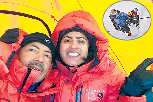 Deya Bajaj Everest climbed with her father Ajit Bajaj - Sakshi