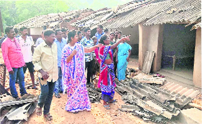 MLA who visited vandidi village - Sakshi