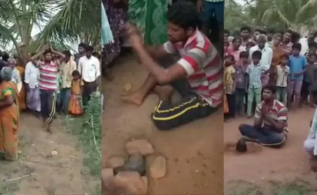 Darshi Man Punakam with Stone-Prakasam District - Sakshi