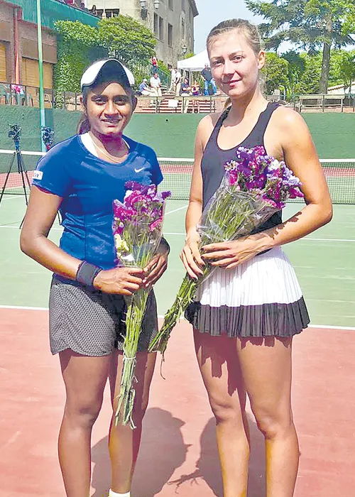 Pranjula Pair as Runnerup in ITF Tourney - Sakshi