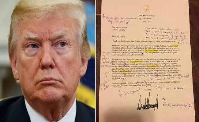 English School Teacher Corrects Mistakes In White House Letter - Sakshi