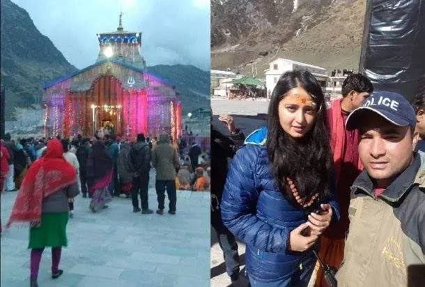 Anushka Shetty in Kedarnath dham tour - Sakshi