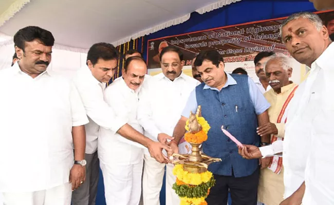 Nitin Gadkari Lays Foundation Stone For 4 Projects In Hyderabad - Sakshi