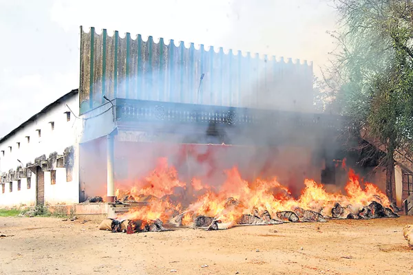 Fire accident in the old rice mill - Sakshi