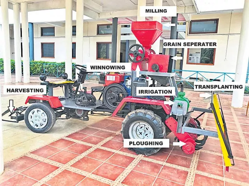 Multi-purpose farming device developed by students - Sakshi