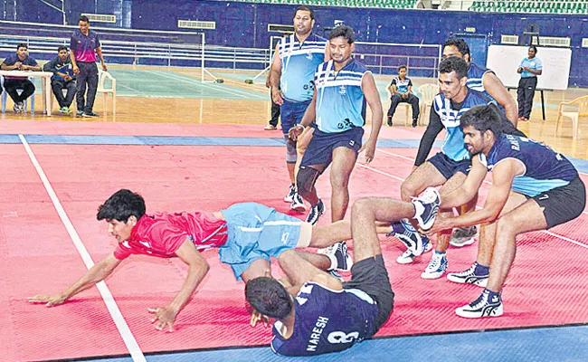 Athletics team lead in Kabaddi Championship - Sakshi