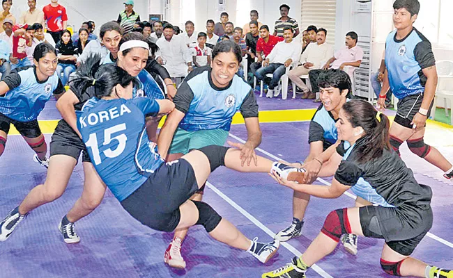 South Korea Teams beat telangana Teams of Friendly Kabaddi Matches - Sakshi