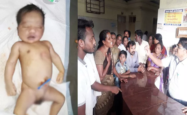 Birth Child Died In Cheerala Hospital Prakasam - Sakshi