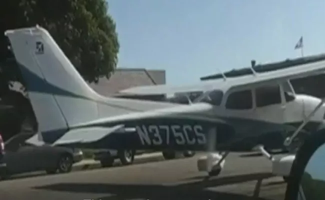 A Plane Emergency Landing In Huntington Beach - Sakshi