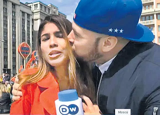 World Cup reporter kissed, groped during live broadcast - Sakshi