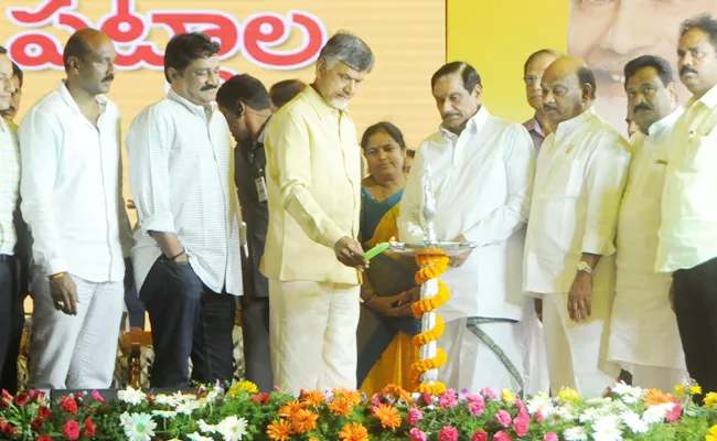 Chandrababu Naidu Distributes Only Money Payers In Meeting Visakhapatnam - Sakshi