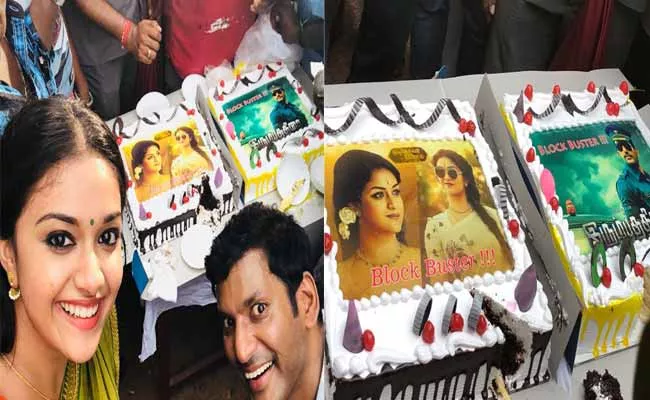 Mahanati And Abhimanyudu Success Celebrations Held In Pandem Kodi 2 Movie Shooting - Sakshi