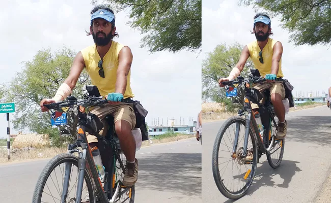 Rajasthan Person Trying To guinness world record With Bycycle Tour - Sakshi