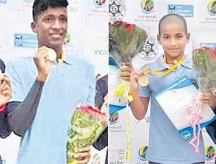 ap swimmer Lohith win 3rd golg medal win - Sakshi