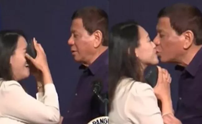 Philippines President Kisses Woman Stirs Controversy - Sakshi