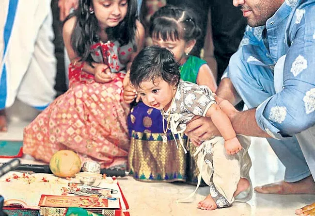 Manchu Vishnu son Avram Bhakta Annaprasana Ceremony - Sakshi