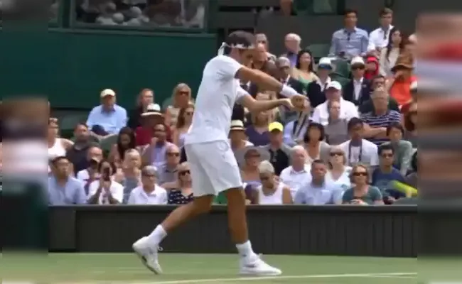 Roger Federer Was Seen Practicing A Cricket Shot During His Wimbledon - Sakshi