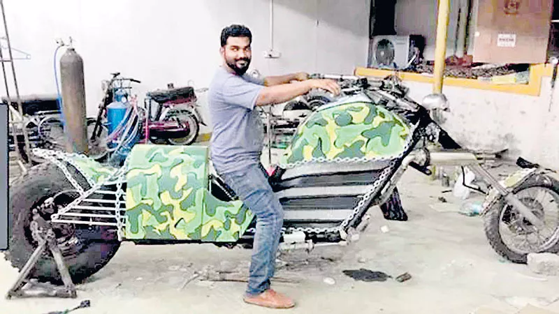 City man designs longest chopper bike  - Sakshi