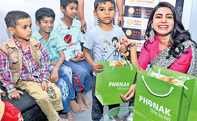 Samantha Distribute Hearing machines In Hyderabad - Sakshi