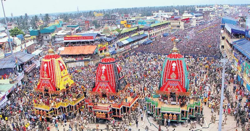 Jagannath Rath Yatra begins amid tight security in Ahmedabad, Puri - Sakshi