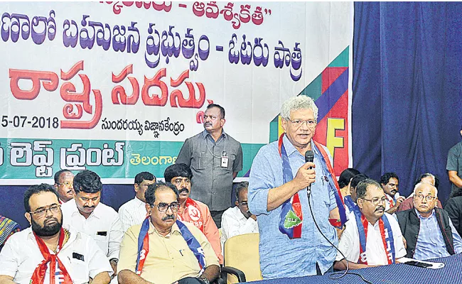 CPM Leader Sitaram Yechury Fire On RSS And NDA Government - Sakshi