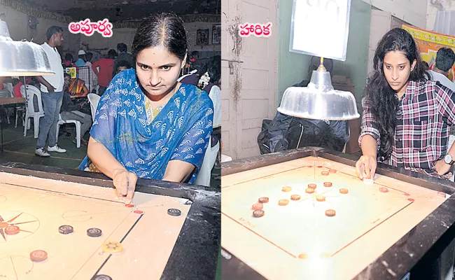 Apoorva, Harika won Opener Games of Carrom Tournament - Sakshi