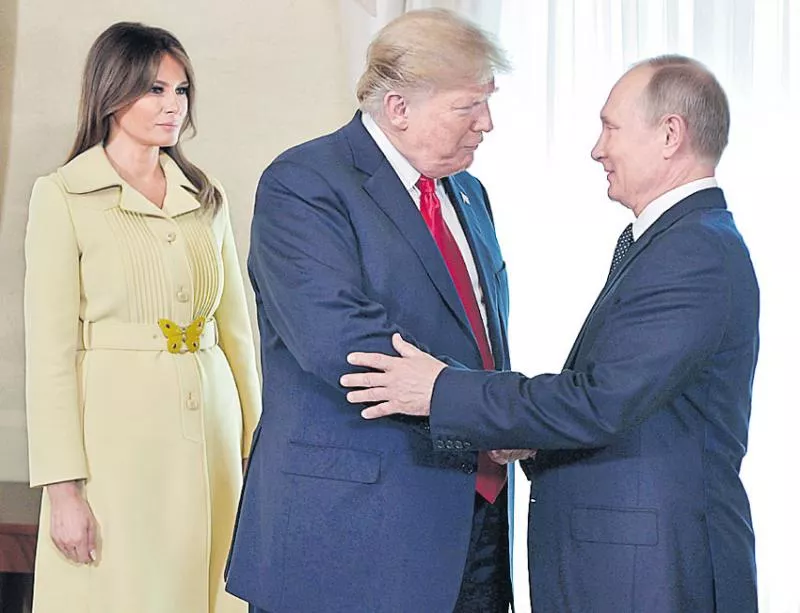 Donald Trump, Vladimir Putin Finland Summit: - Sakshi