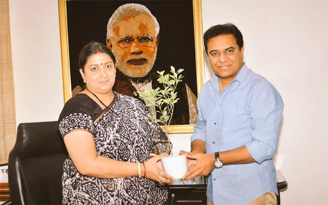 KTR Meeting With Smriti Irani - Sakshi