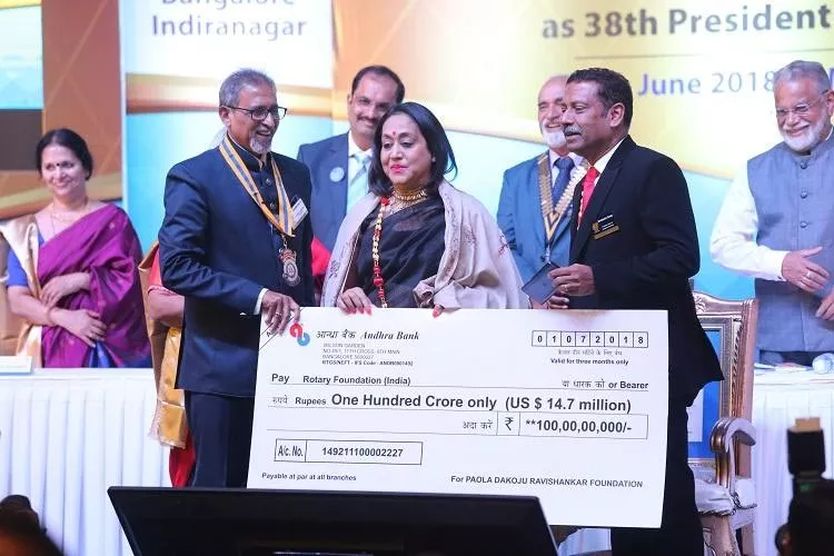 Bengaluru Realtor Donates Rs 100 Crores to Rotary Foundation - Sakshi