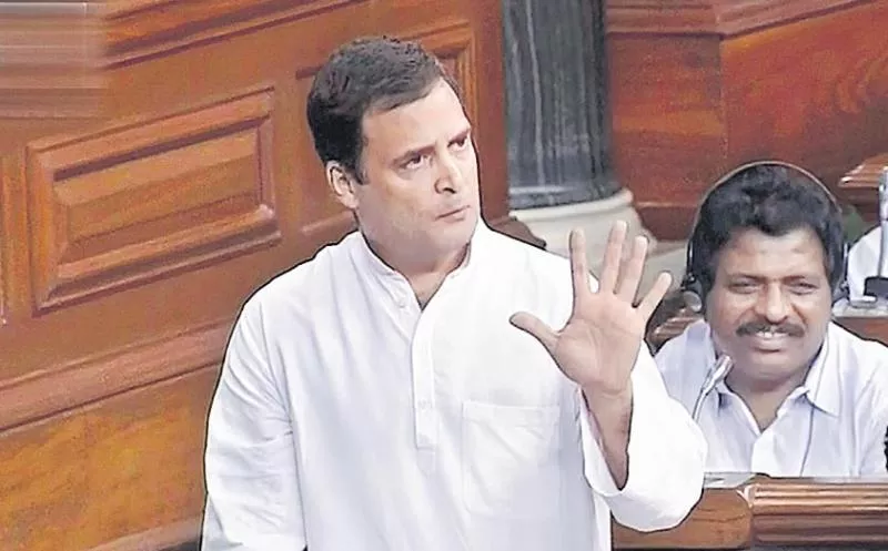 Rahul Gandhi Speech on No Confidence Motion in Lok sabha - Sakshi