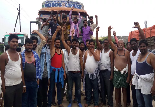 Lorry Operators Nationwide Indefinite Strike Warangal - Sakshi