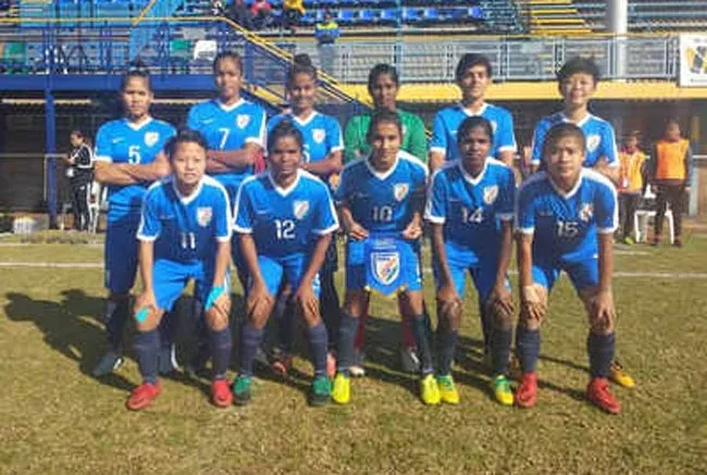 Indian U-17 women's team loses to Brazil in BRICS football event - Sakshi