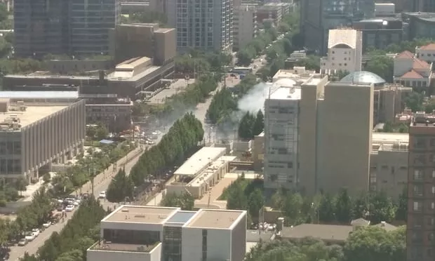 Explosion near US embassy in Beijing - Sakshi