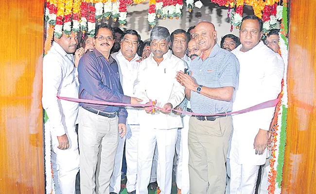 Telangana Sports Minister Padma rao Goud launched Indore Stadium of Sports School - Sakshi