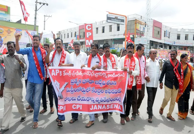 CPI CPM Janasena Leaders AP Special Status Protest In Anantapur - Sakshi