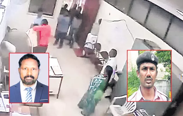 JNTU Professor Attack On Security Guard In Hyderabad - Sakshi