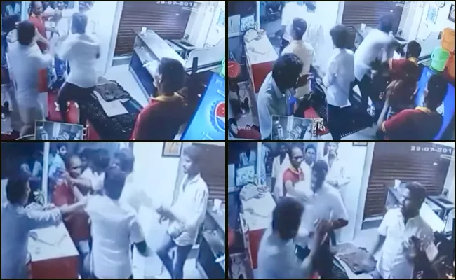 DMK Workers thrashed Hotel staff in Chennai - Sakshi