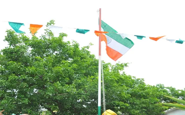 Indian National Flag Hoisted Reverse  - Sakshi