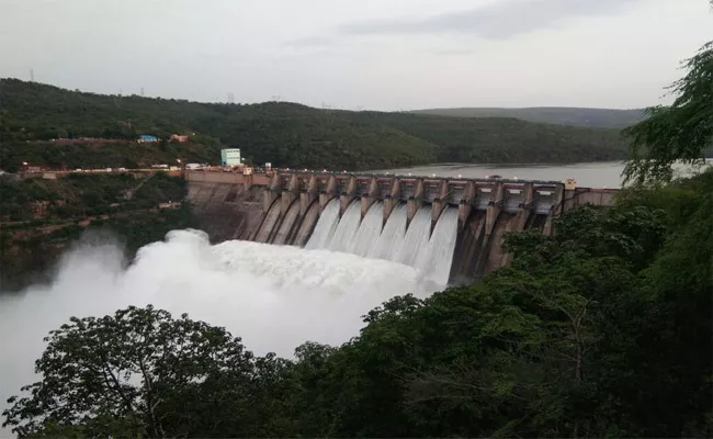 Srisailam Project Six Gates Open Nalgonda - Sakshi