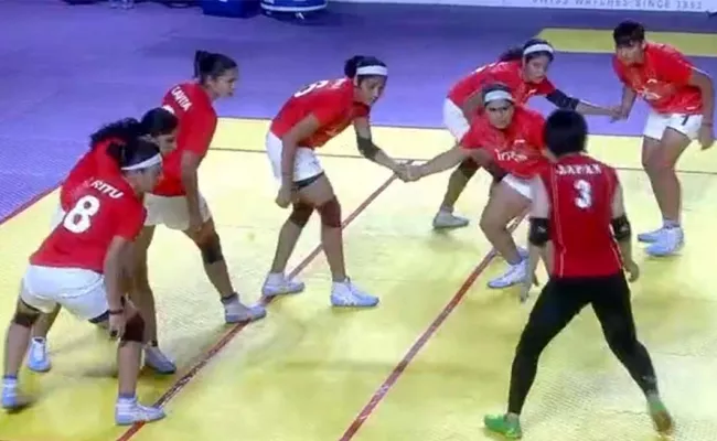 Indian Womens Kabaddi Team Beat Japan - Sakshi